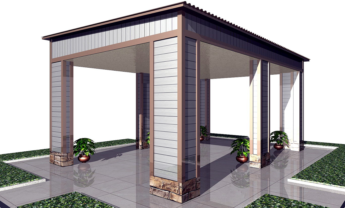 Навес с односкатной крышей