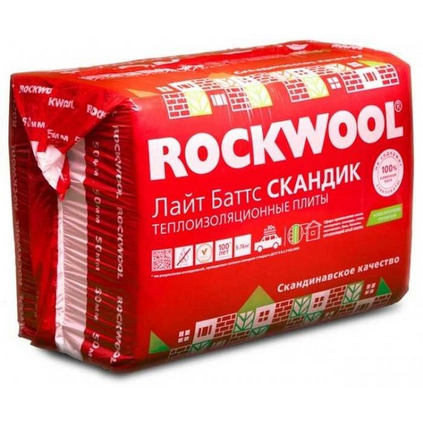 Утеплитель ROCKWOOL Лайт Баттс Скандик (уп.12 плит 2,88 м2)