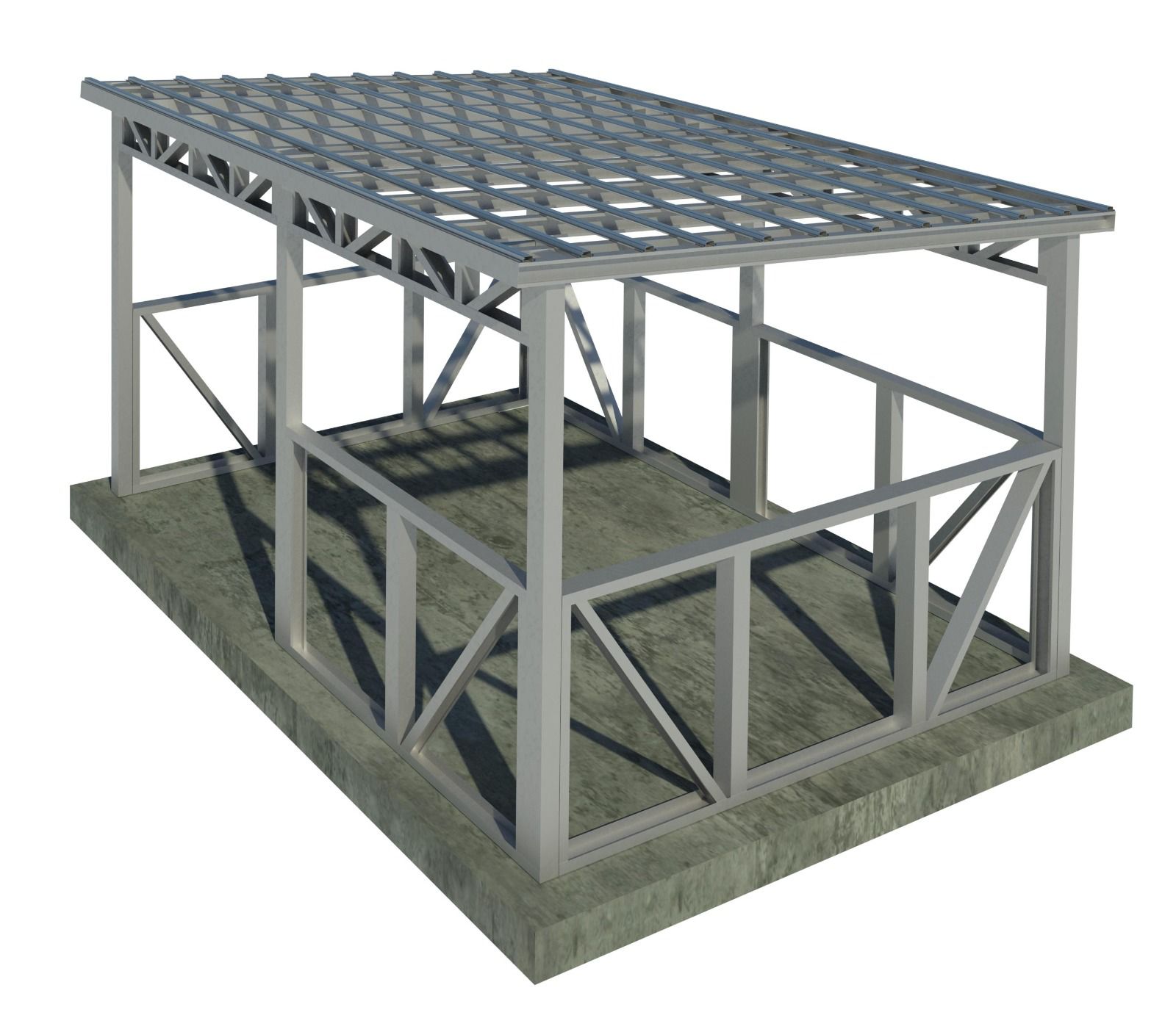 Беседка с односкатной крышей