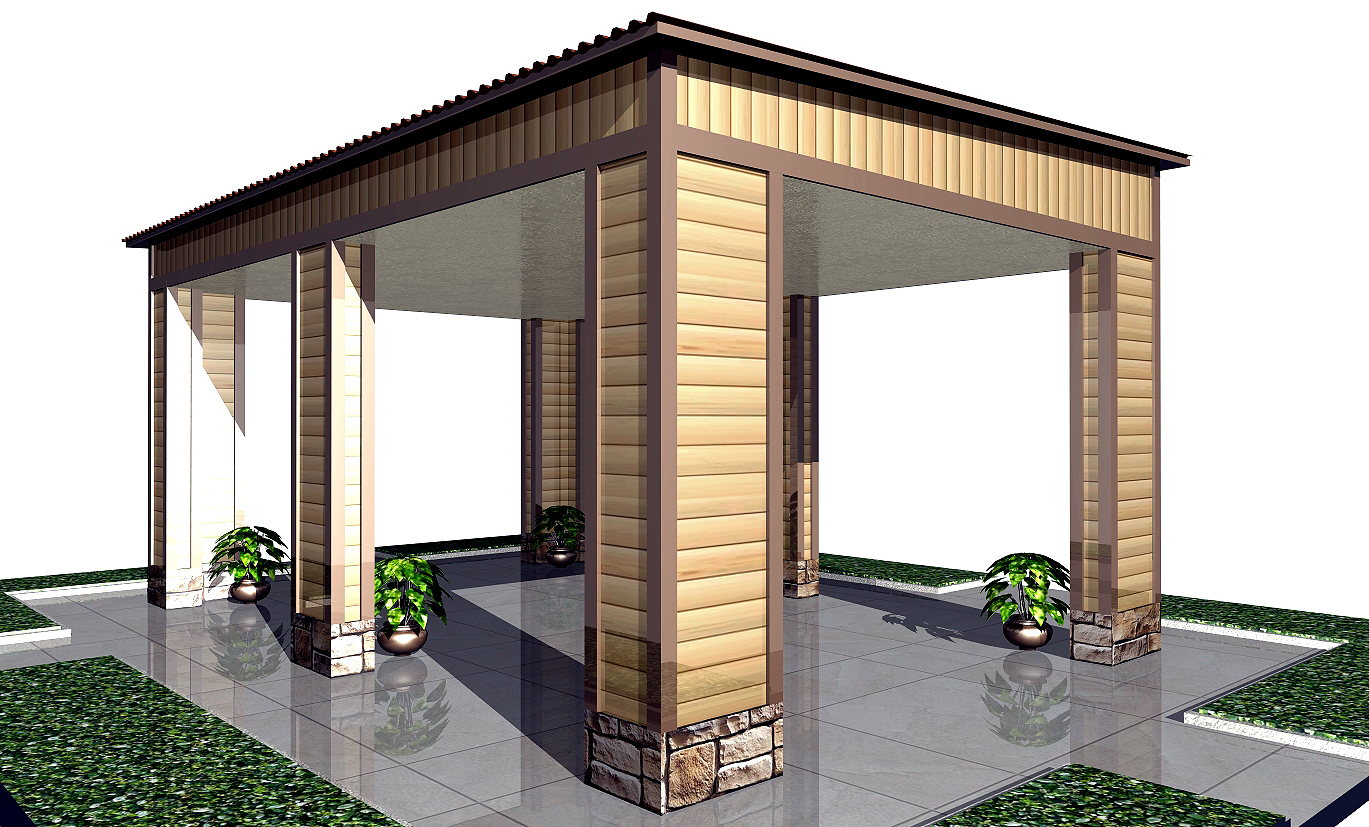 Навес с односкатной крышей