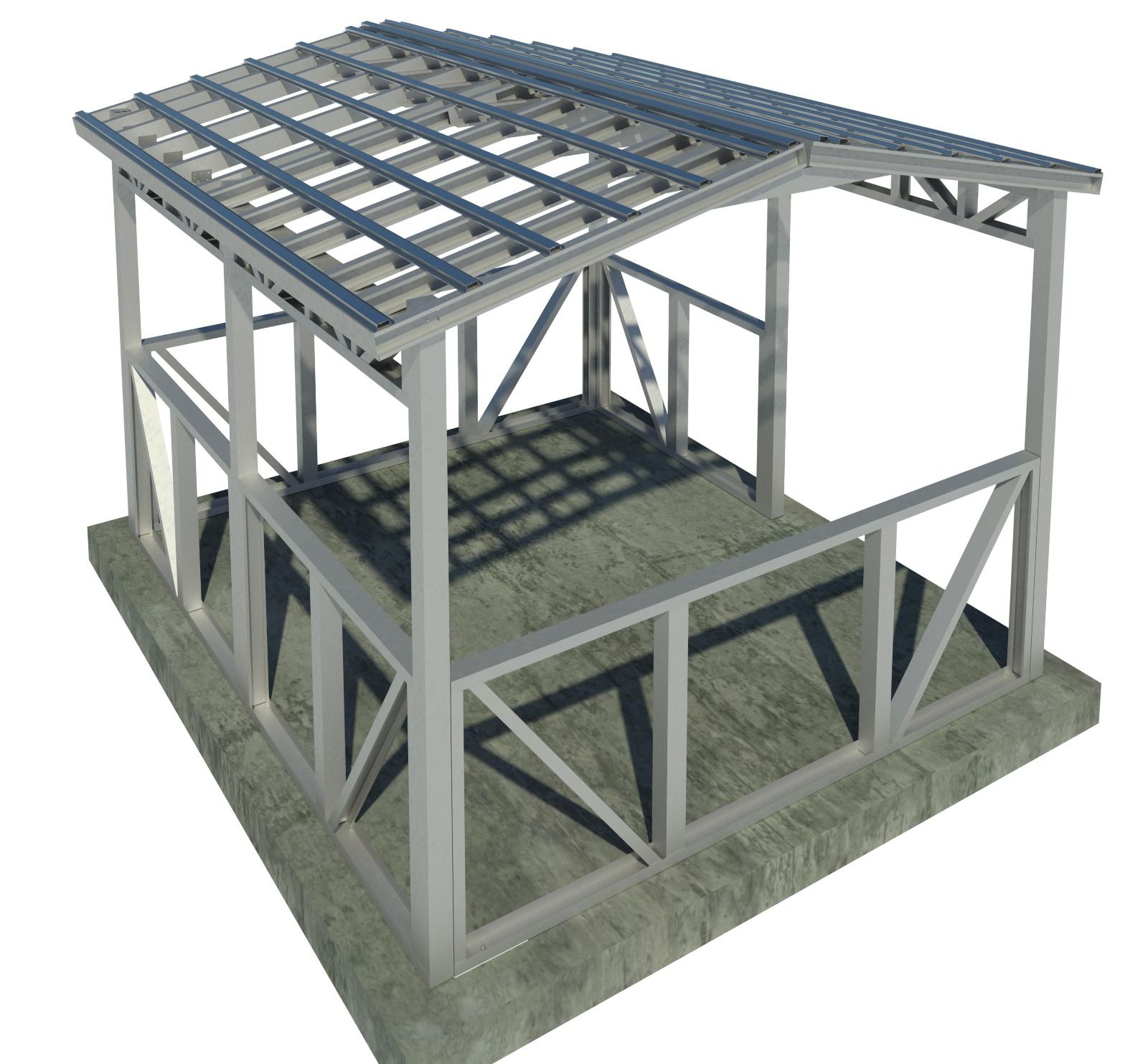 Беседка с двухскатной крышей