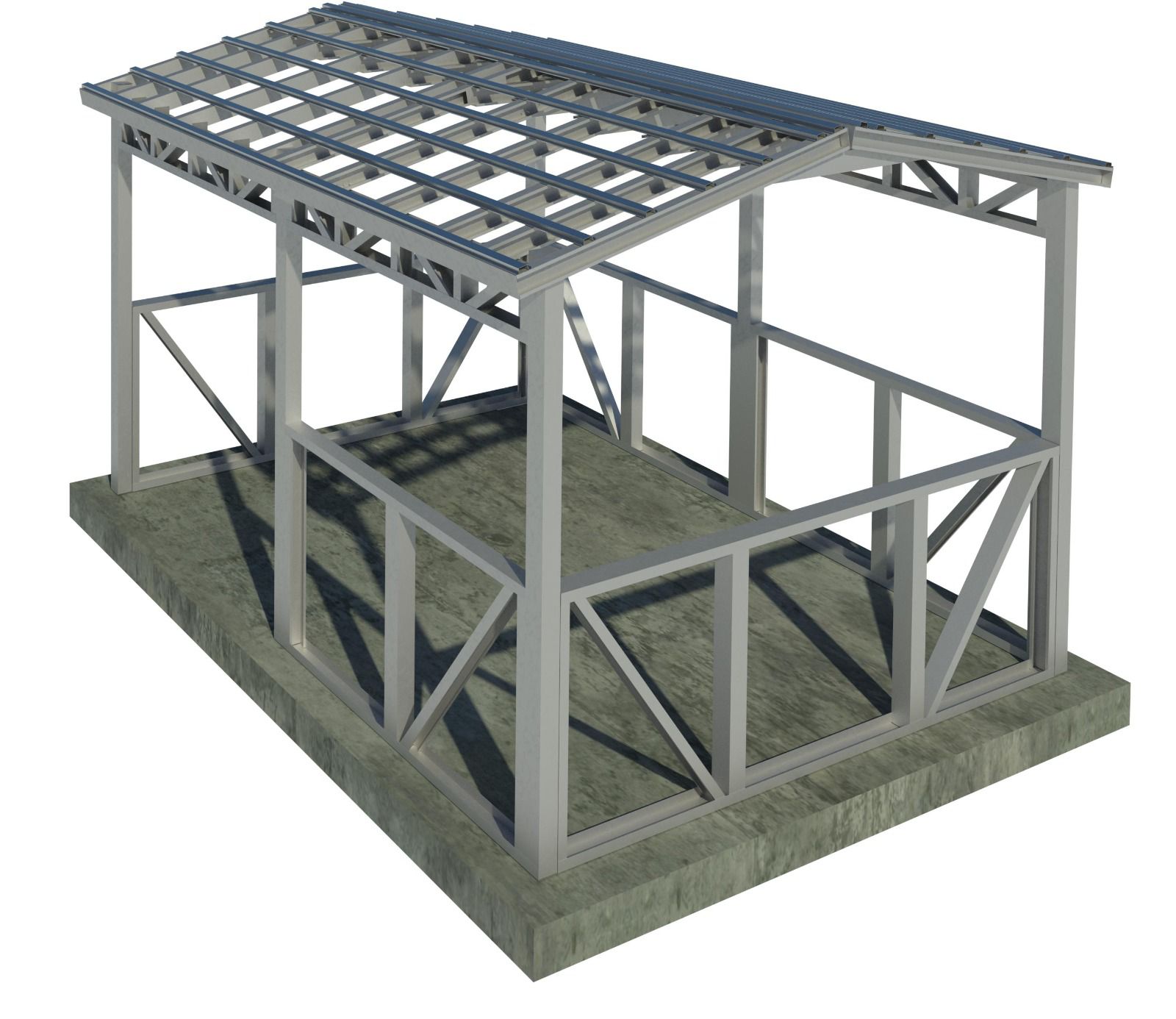 Беседка с двухскатной крышей