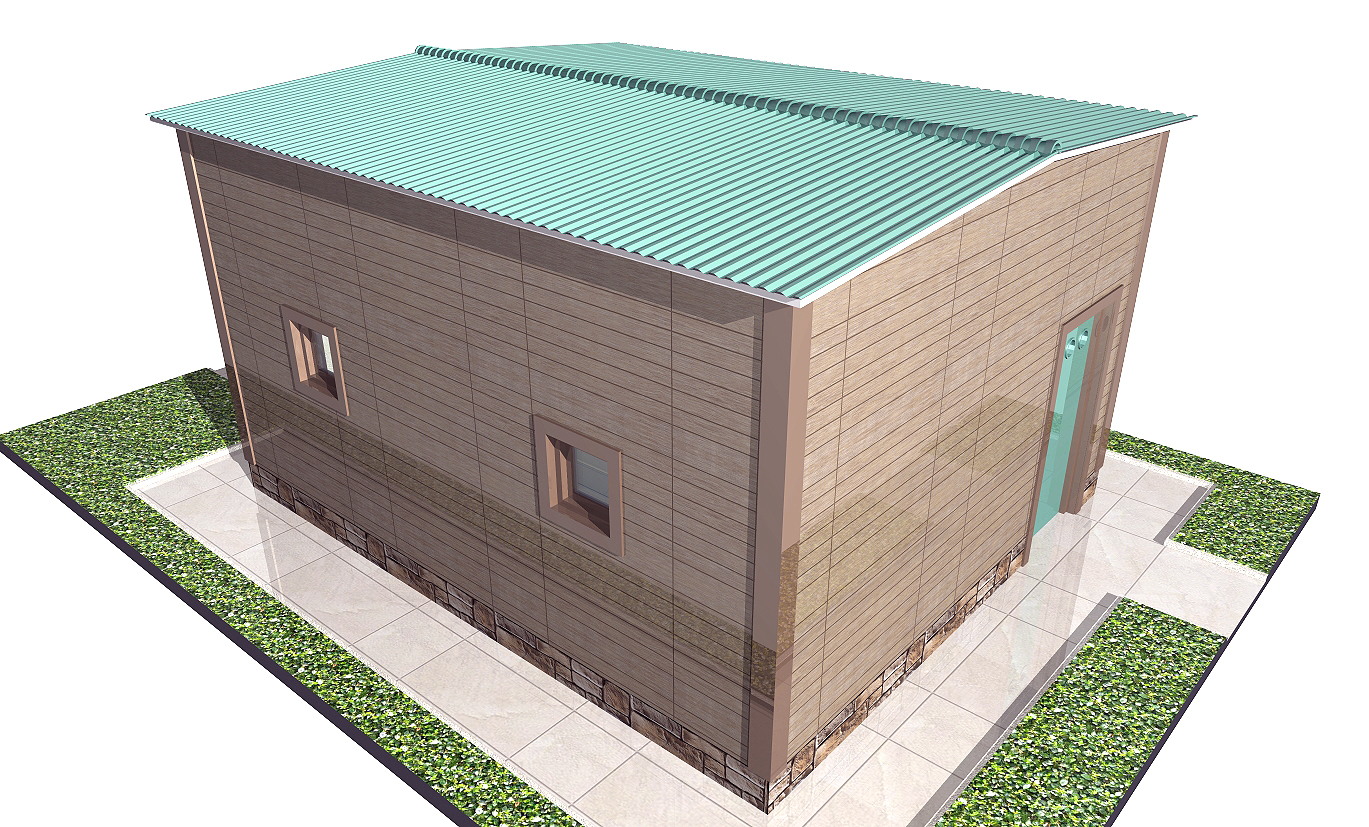 Гараж с двухскатной крышей