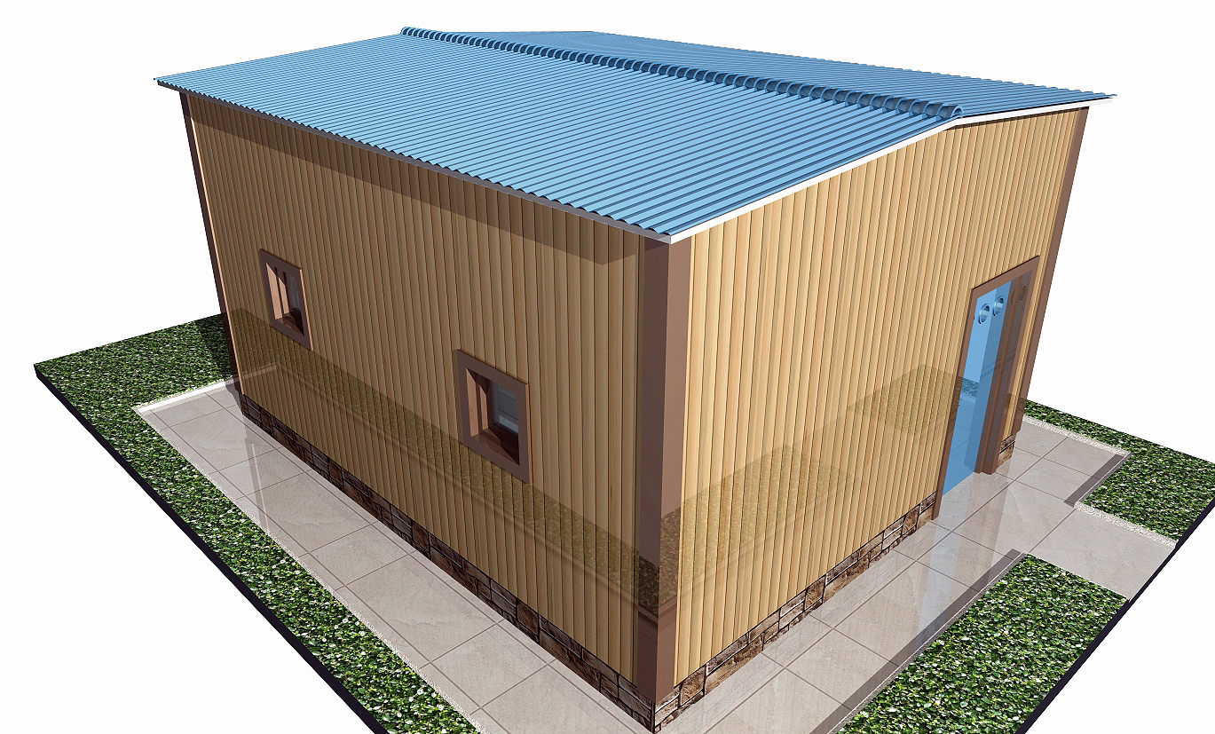 Гараж с двухскатной крышей