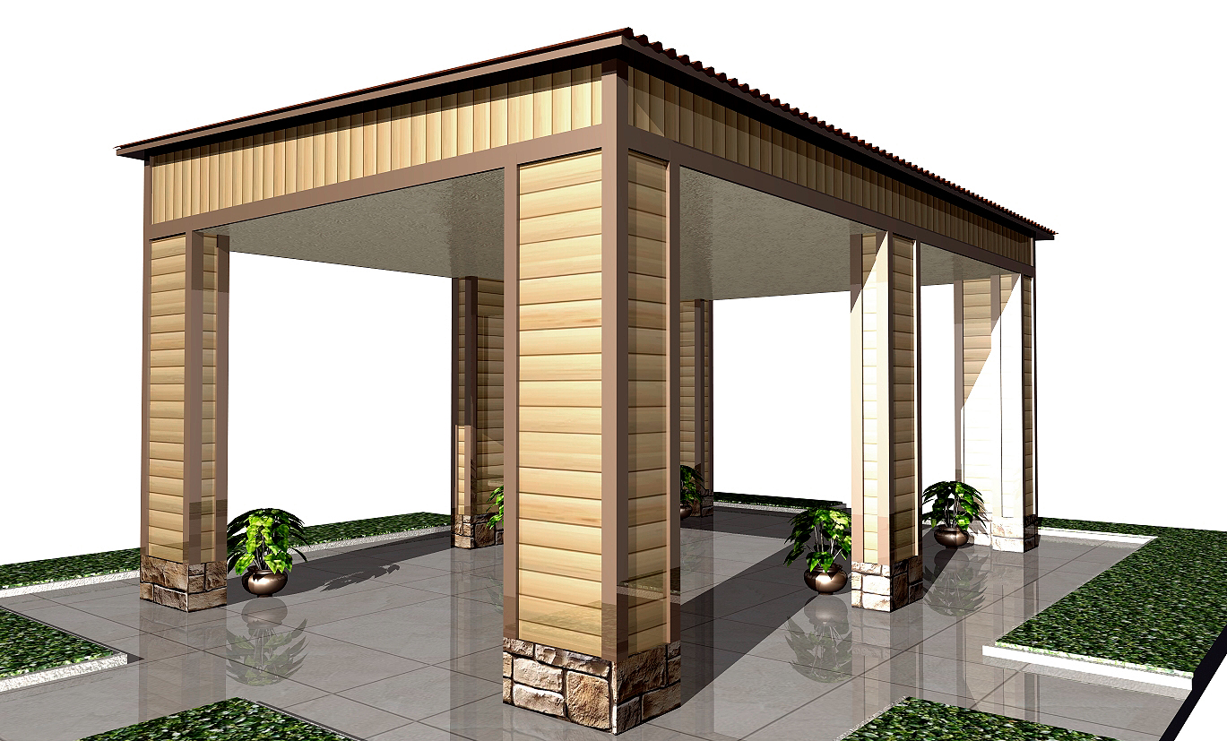 Навес с односкатной крышей