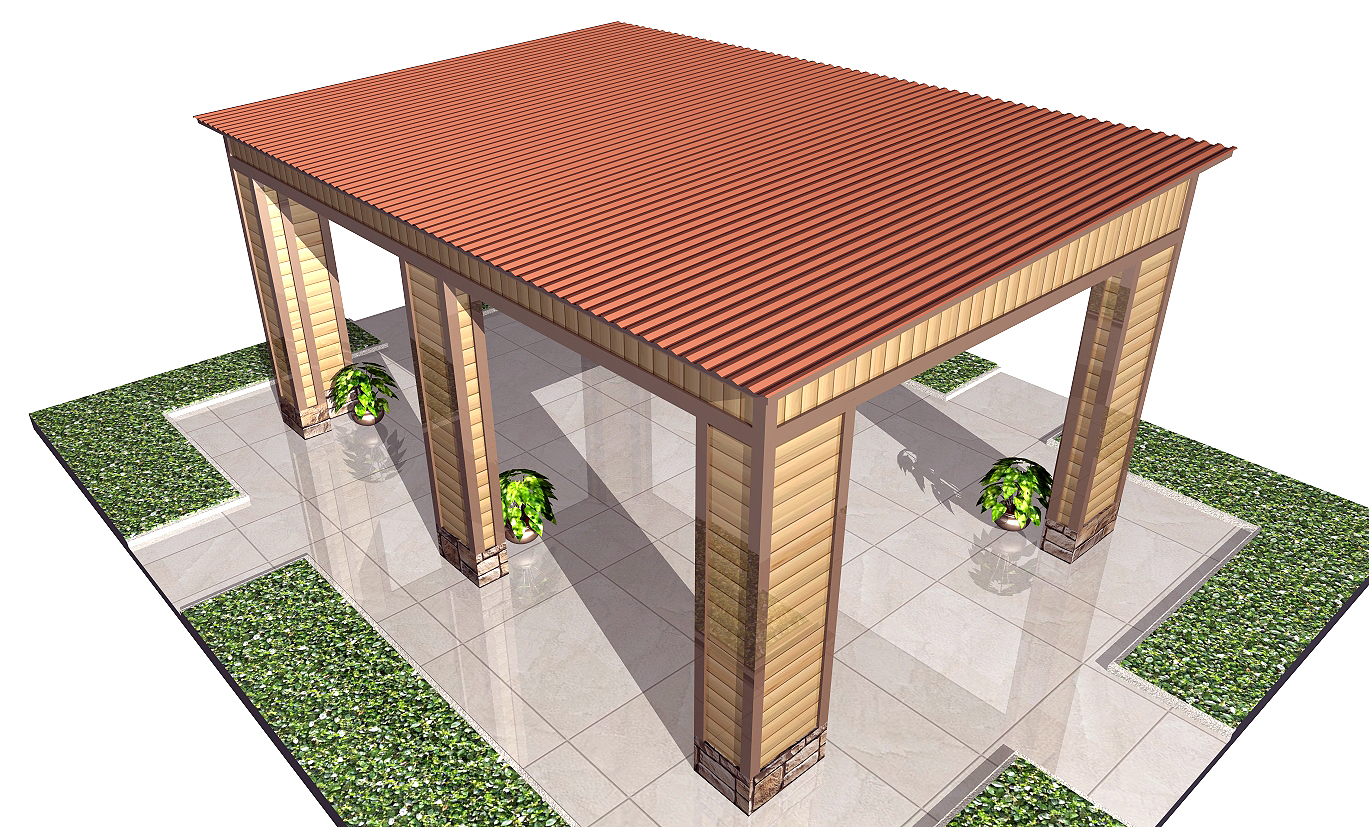 Навес с односкатной крышей