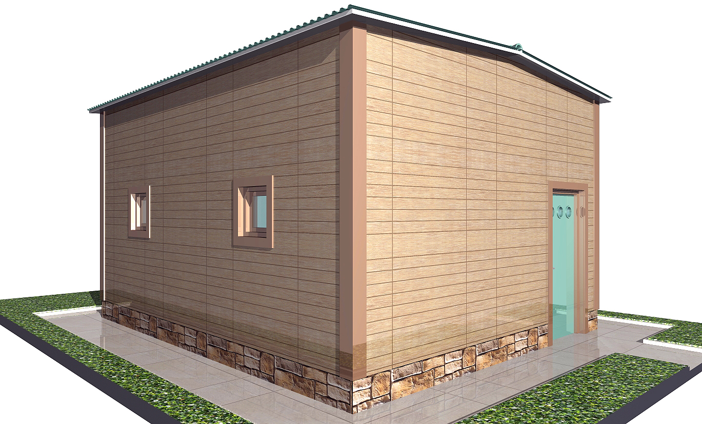 Гараж с двухскатной крышей