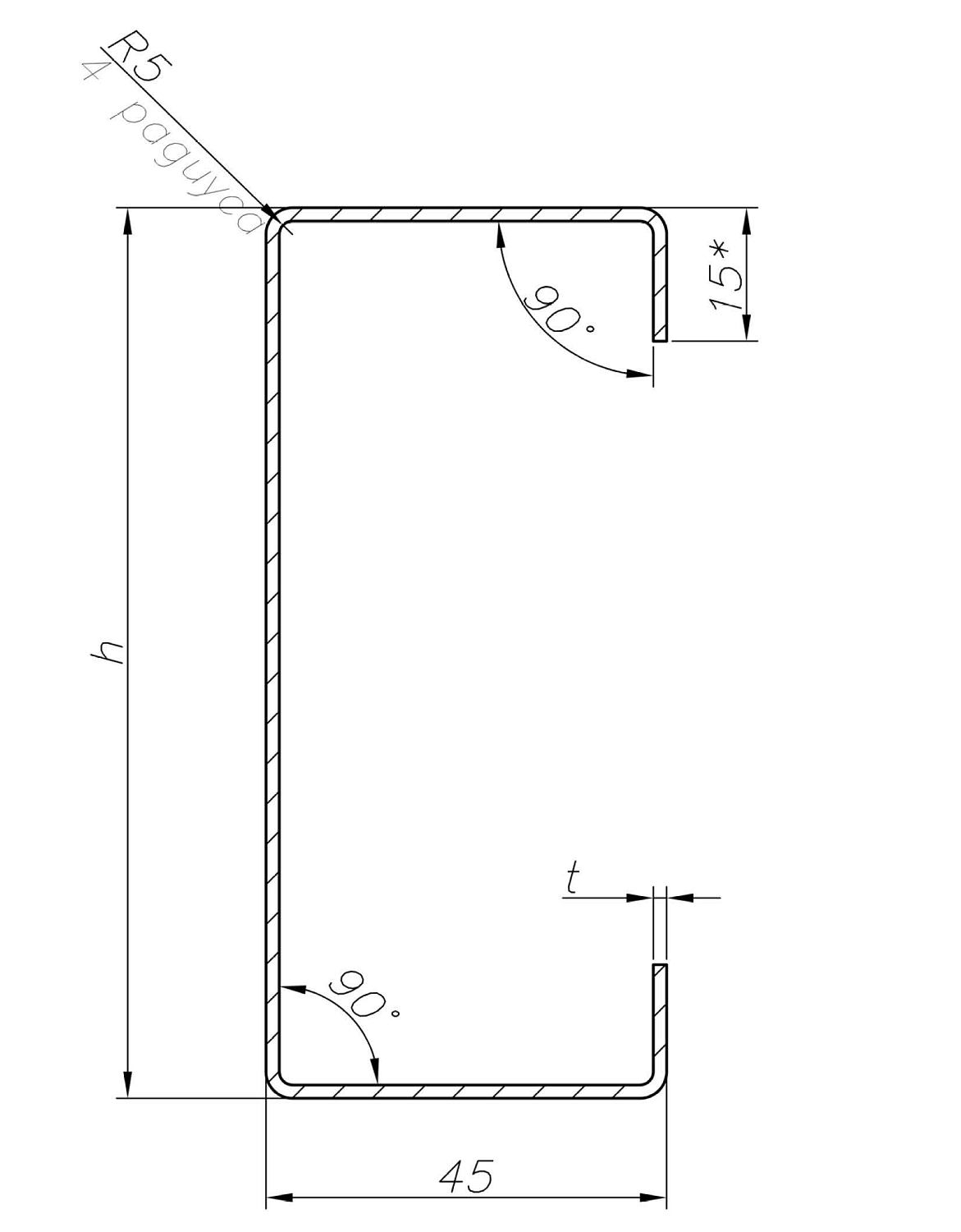 Профили стоечные равнополочные (полки 45/45) Профили стоечные равнополочные (полки 45/45)