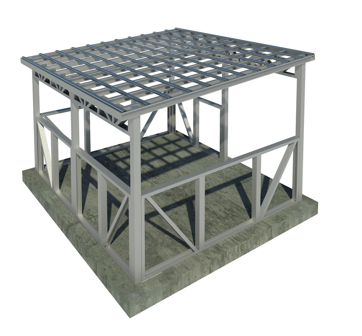 Беседка с односкатной крышей